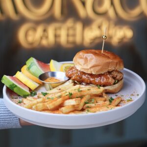 Monaco sweet chilli chicken burger & fries
